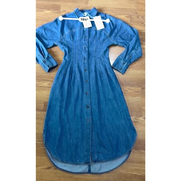 COS  OVERSIZED WAISTED DENIM MIDI SHIRT DRESS SIZE 4/ small - Picture 8 of 12